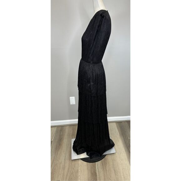 Sabina Musayev Skylar Tiered Metallic Maxi Dress Black Size Small $570 - Picture 7 of 11